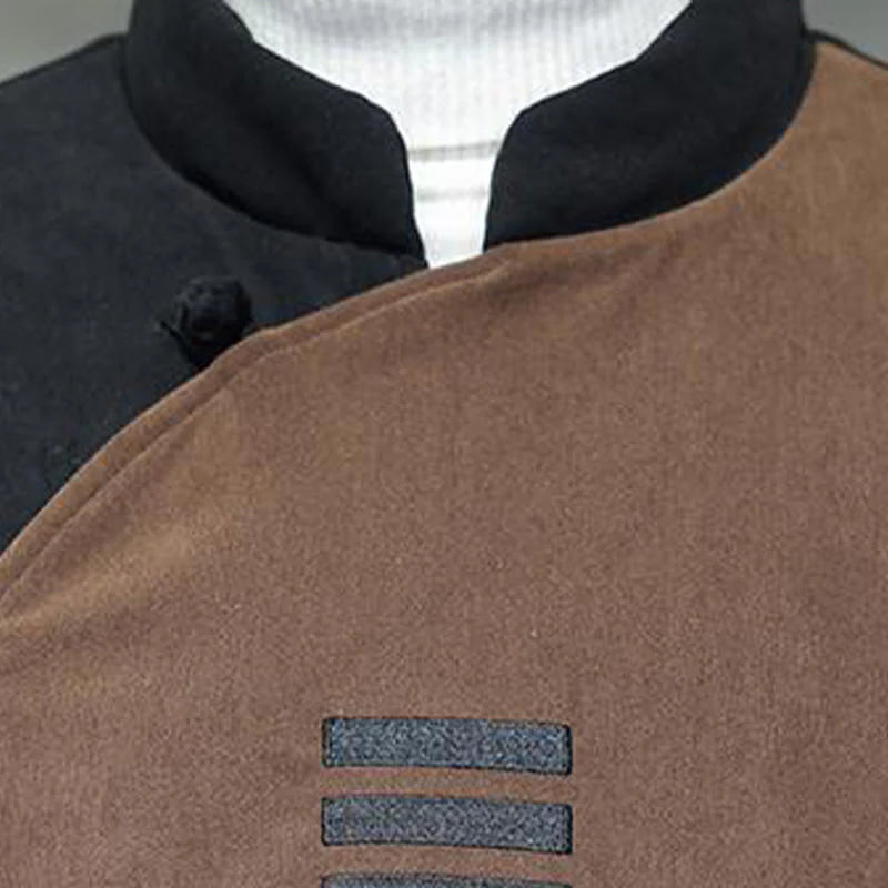 Buddha Stones Winter Yin Yang Tai Chi Corduroy Long Sleeve Men's Jacket With Pockets