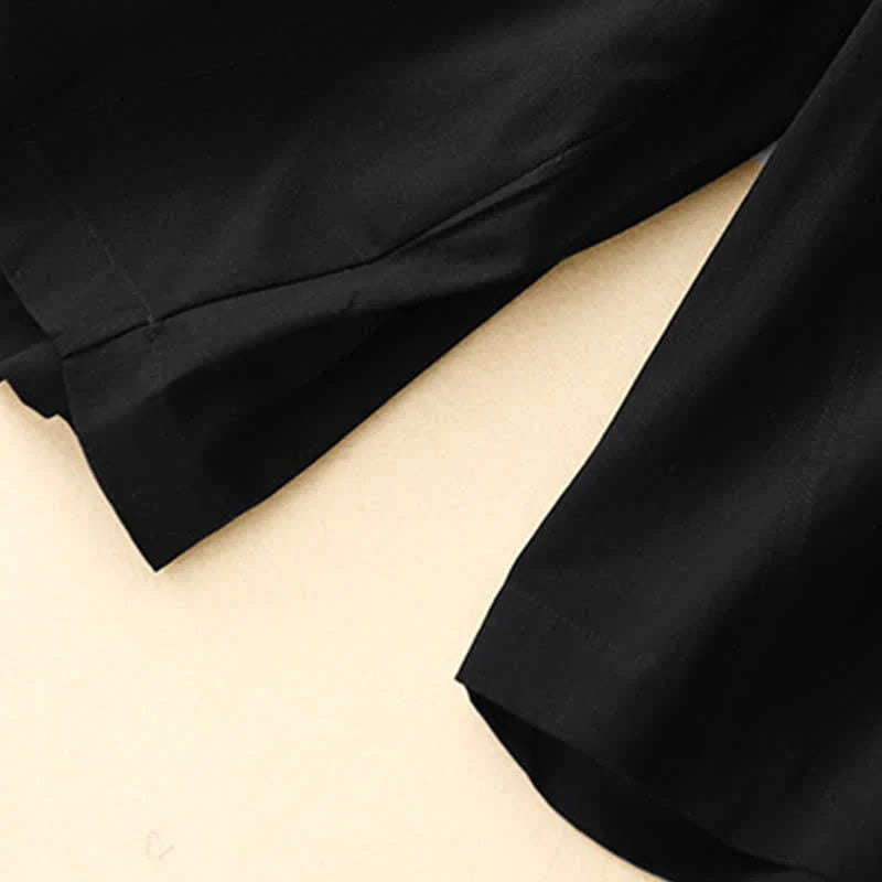 Buddha Stones Summer Cotton Elastic Waist Women's Half Pants With Pockets