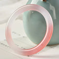 Buddha Stones Pink Golden Silk Jade Wealth Bracelet Bangle