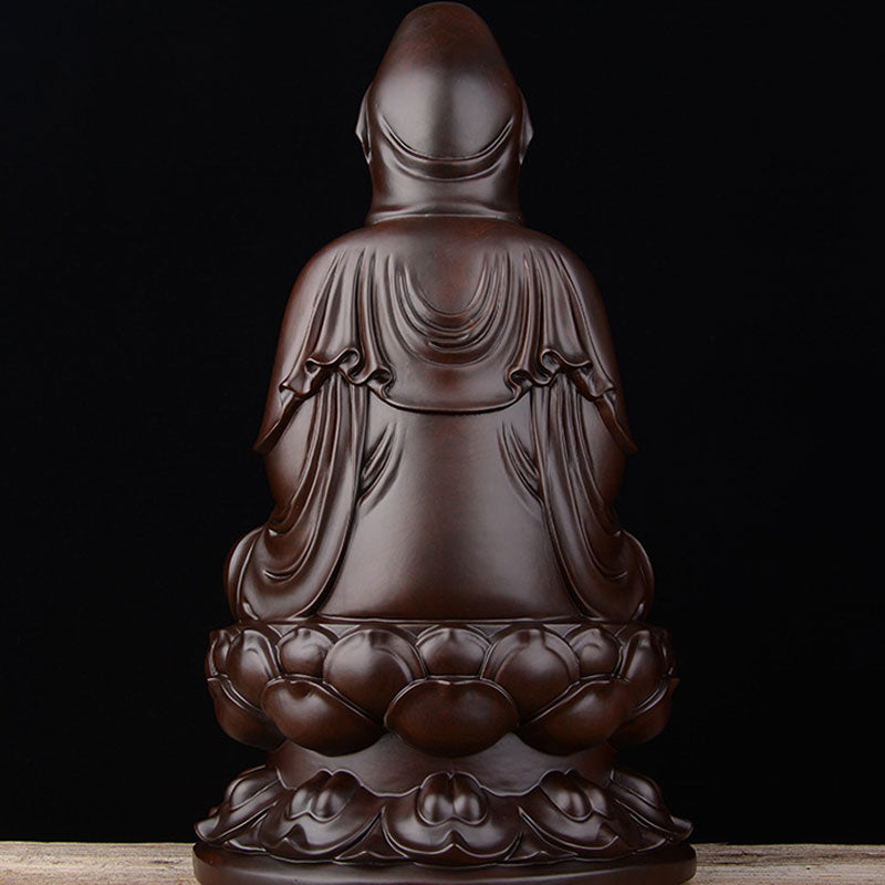 Buddha Stones Avalokitesvara Ebony Lotus Harmony Blessing Home Decoration