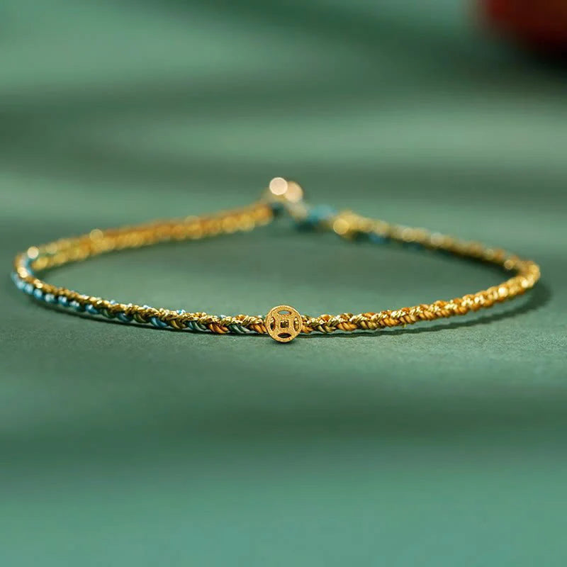 FREE Today: Luck Strength Colorful Rope Coin Bead Extra Thin Braided Bracelet