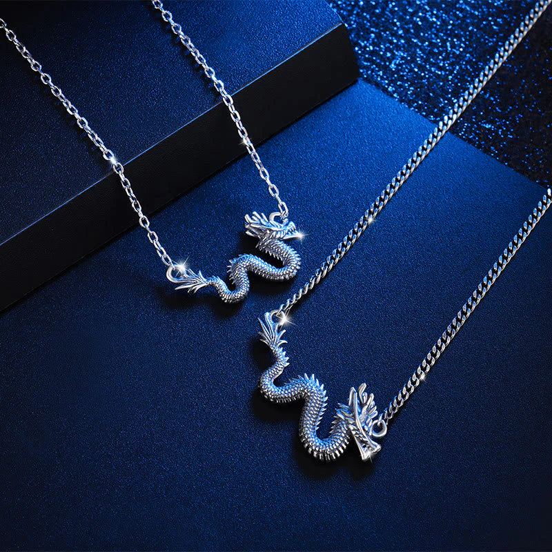 Buddha Stones 925 Sterling Silver Year Of The Dragon Auspicious Dragon Protection Chain Necklace Pendant