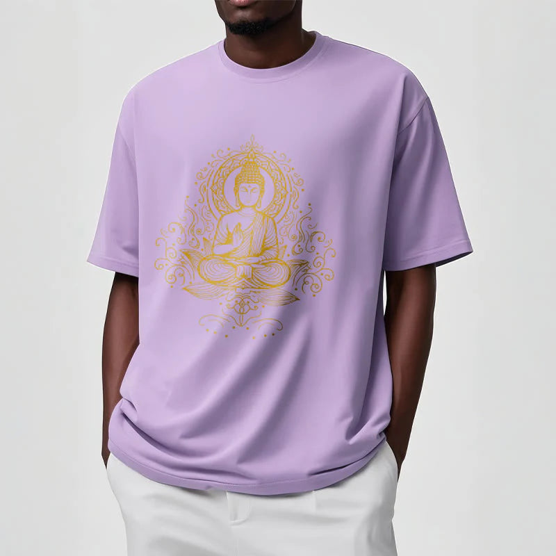 Buddha Stones Lotus Flower Vines Meditation Buddha Tee T-shirt