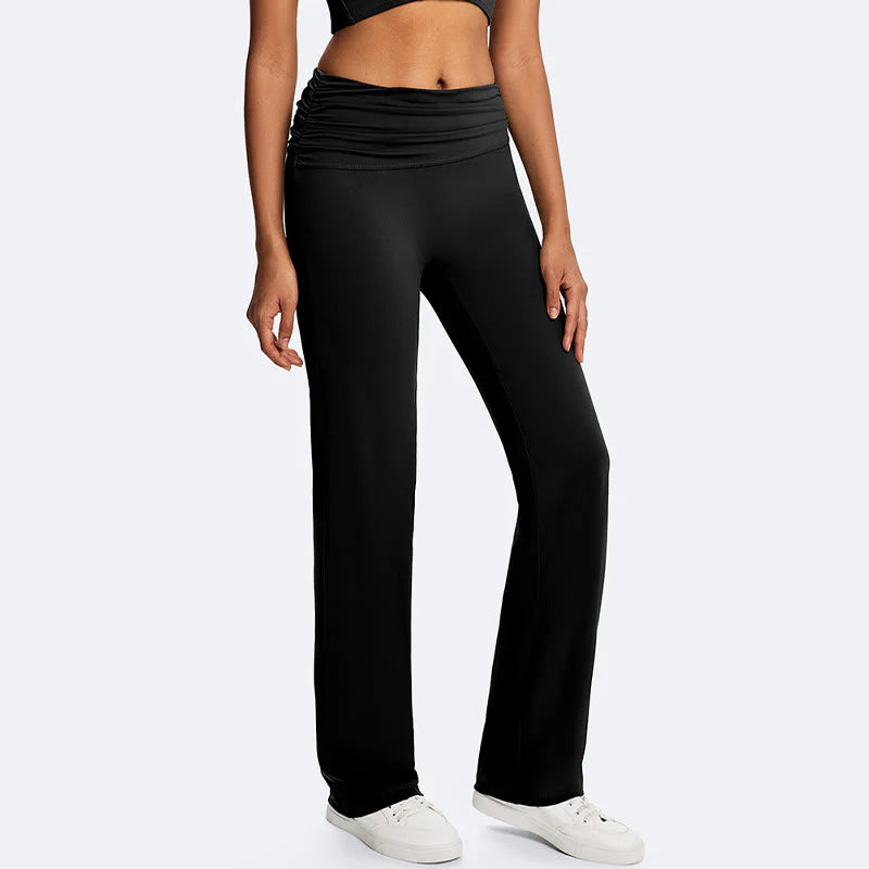 Buddha Stones Solid Crop Halter Backless Sleeveless Top Straight Leg Pants For Sports Fitness Yoga