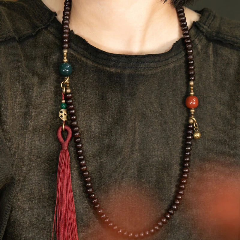 Buddha Stones 108 Mala Beads Natural Tibet Purple Bodhi Seed Auspiciousness Bracelet (Extra 30% Off | USE CODE: FS30)