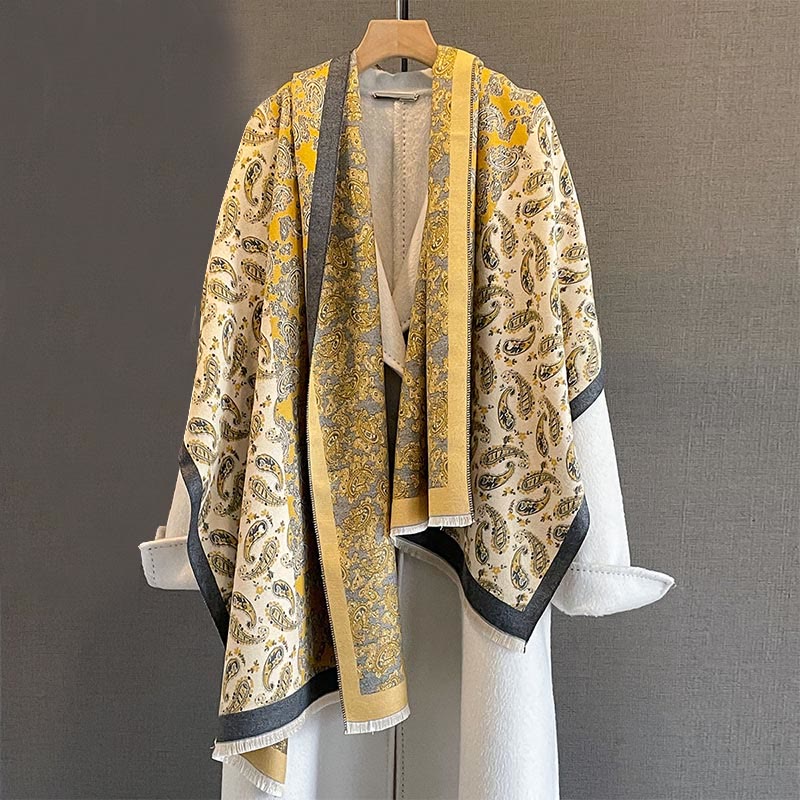 Buddha Stones Thermal Ethnic Paisley Color Contrast Patchwork Pattern Soft Scarf Shawl