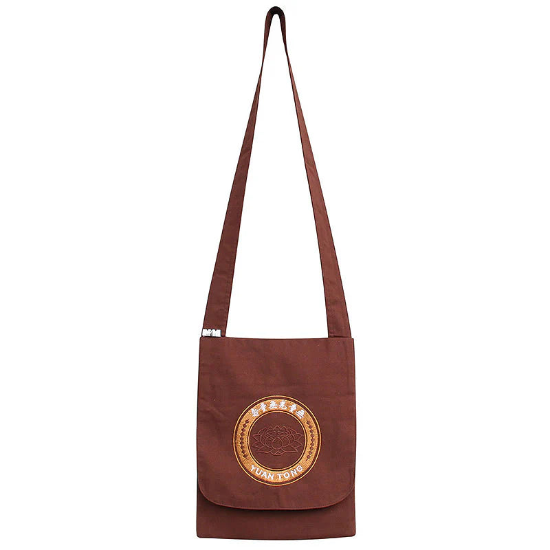 Lotus Embroidered Spiritual Mind Practice Cotton Shoulder Bag Crossbody Bag (Extra 30% Off | USE CODE: FS30)