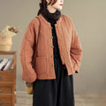 Buddha Stones Women's Plain Cotton-padded Tai Chi Zen Long Sleeve Jacket With Pockets
