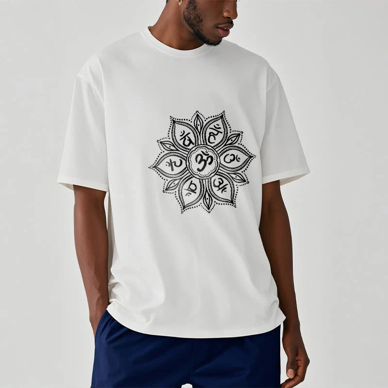 Buddha Stones Mandala Flower Om Mani Padme Hum Mantra Tee T-shirt