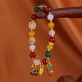 Buddha Stones Gold Swallowing Beast Family Various Agate Crystal Success Bracelet (Extra 35% Off | USE CODE: FS35)