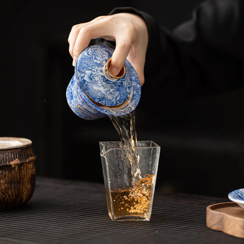 Buddha Stones Thangka Dragon Buddhas Dunhuang Ceramic Gaiwan Sancai Kung Fu Tea Cup And Saucer With Lid Gift Box 180ml