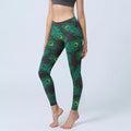 Buddha Stones Retro Peacock Feather Pattern Print Gym Leggings Women's Yoga Pants