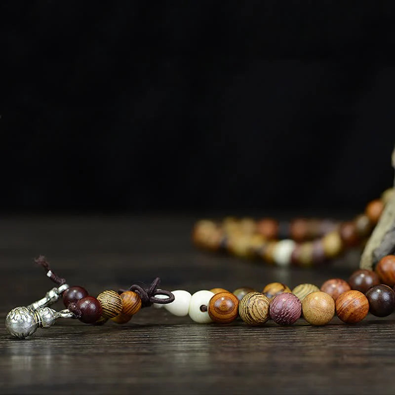 Buddha Stones 108 Beads Multi-Tone Natural Wood Calm Energy Mala