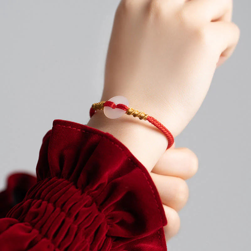 FREE Today: Luck and Connection White Chalcedony Peace Buckle Rope Knot Bracelet