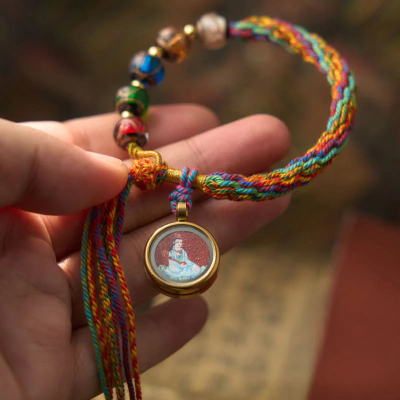 Buddha Stones Thangka Chinese Zodiac Natal Buddha Cinnabar Blessing String Bracelet