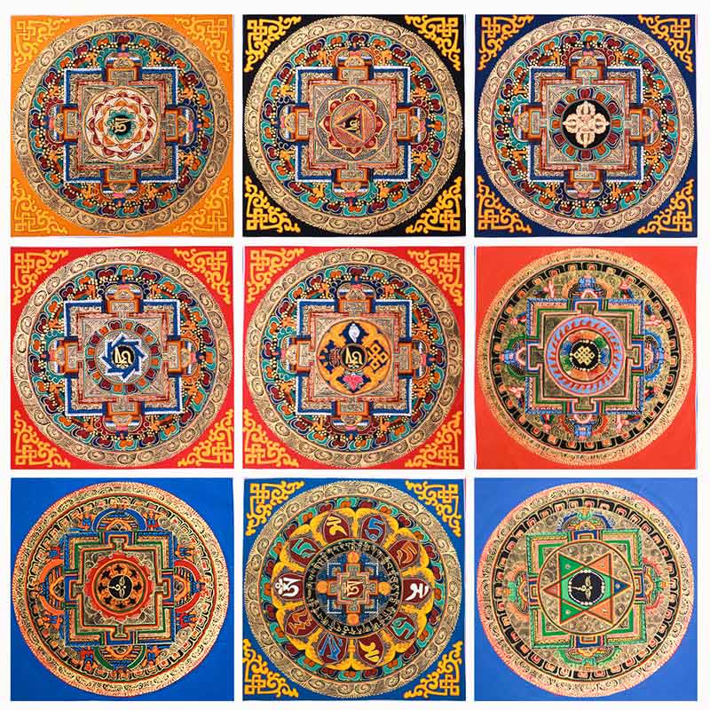 Buddha Stones Tibetan Handmade Thangka Painting Blessing Thangka Blind Box Random Color Pattern