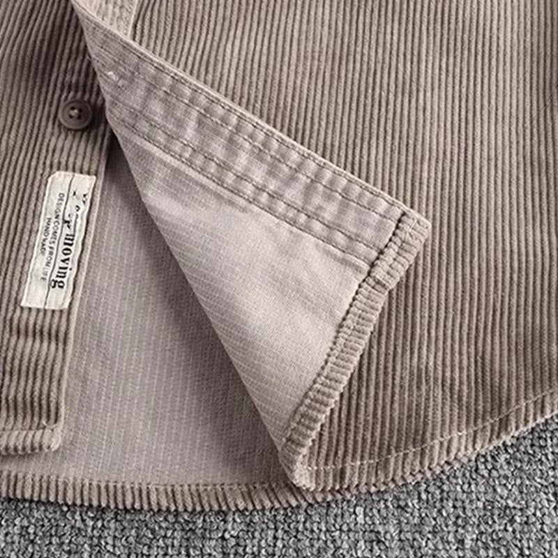 Buddha Stones Solid Color Single Breasted Buttons Men's Long Sleeve Thickened Jacket With Pockets