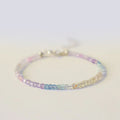 Buddha Stones 2.5mm Fluorite Ultra-thin Beads 14k Gold Plated Copper Heart Power Bracelet