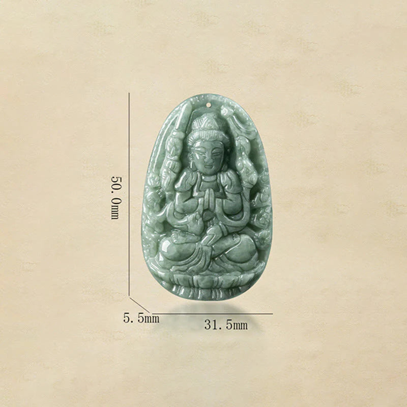 Buddha Stones Chinese Zodiac Natal Buddha Natural Jade Wealth Prosperity Necklace Pendant (Extra 30% Off | USE CODE: FS30)