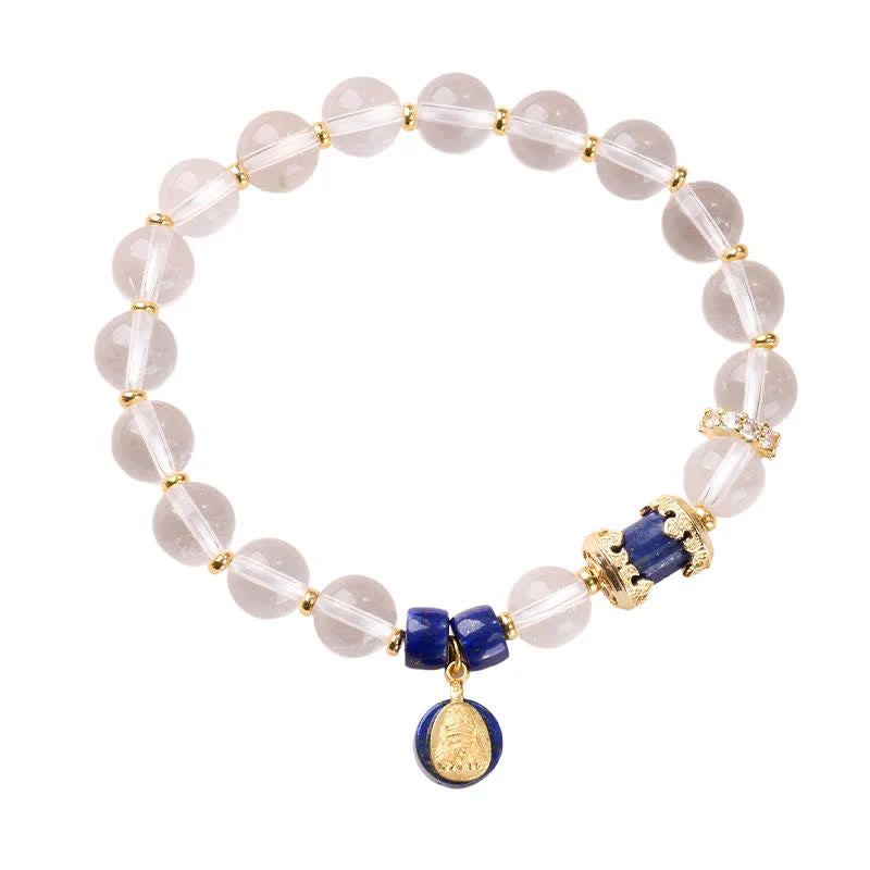 Buddha Stones Clear Quartz Zakiram Protection Bracelet