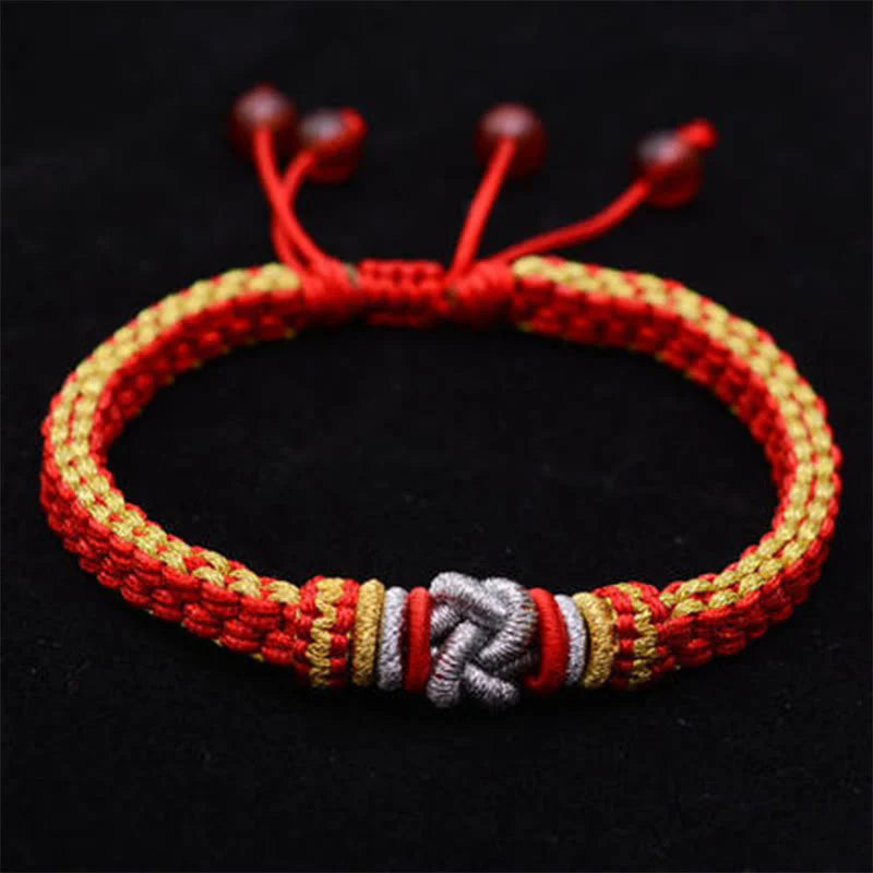 Buddha Stones Colorful Rope True Love Knot Luck Handmade Bracelet