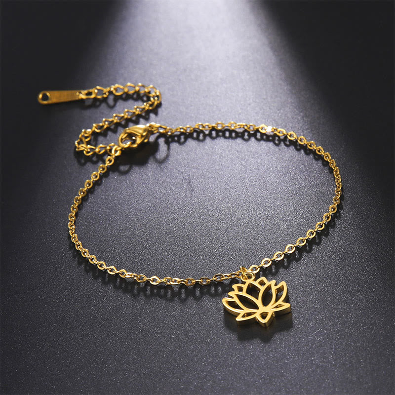 Buddha Stones Lotus Pattern Titanium Steel Enlightenment Bracelet