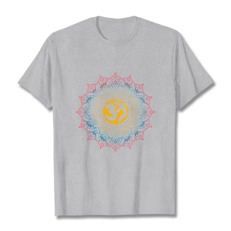 Buddha Stones Color Gradient Mandala OM Pattern Tee T-shirt