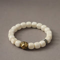 Buddha Stones Bodhi Seed Hammered Copper Brass Calm Bracelet