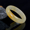 Buddha Stones Natural Golden Silk Jade Luck Wealth Bracelet Bangle