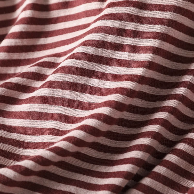 Buddha Stones Spring Striped Pattern Long Sleeve Women's Cotton Hoodie