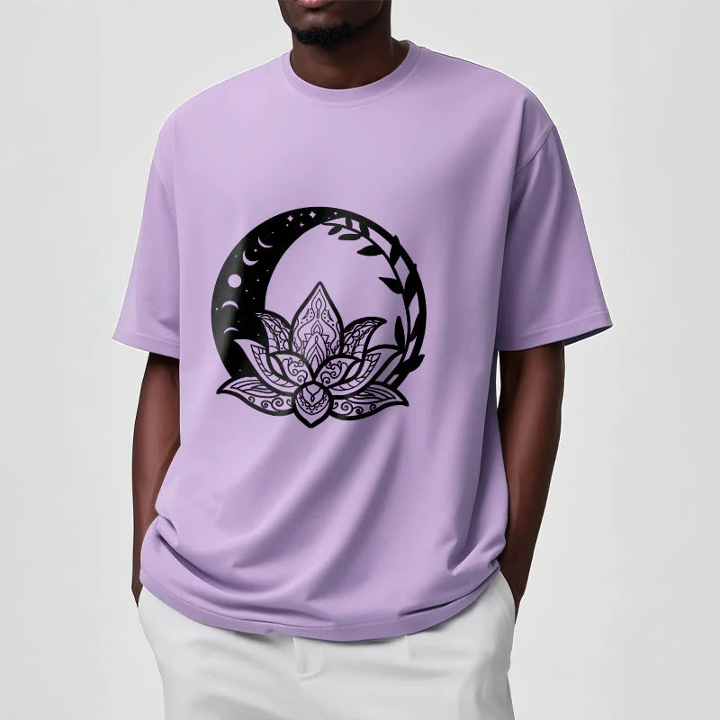 Buddha Stones Lotus Flower Sun Moon Intertwining Vines Tee T-shirt