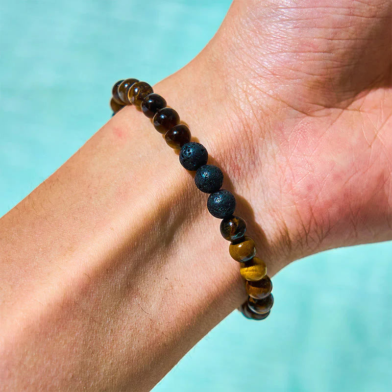 FREE Today: Protection and Strength 3Pcs Tiger Eye Lava Rock Bracelet Set