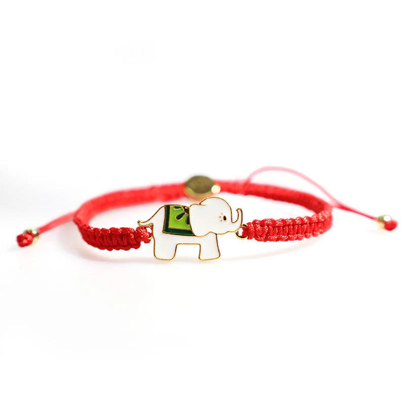 Tibetan Handmade 925 Sterling Silver Lucky Elephant Red String Bracelet (Extra 30% Off | USE CODE: FS30)