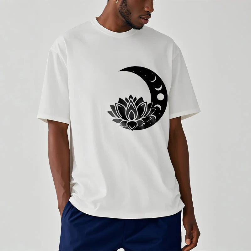 Buddha Stones Crescent Moon Lotus Flower Sun Tee T-shirt