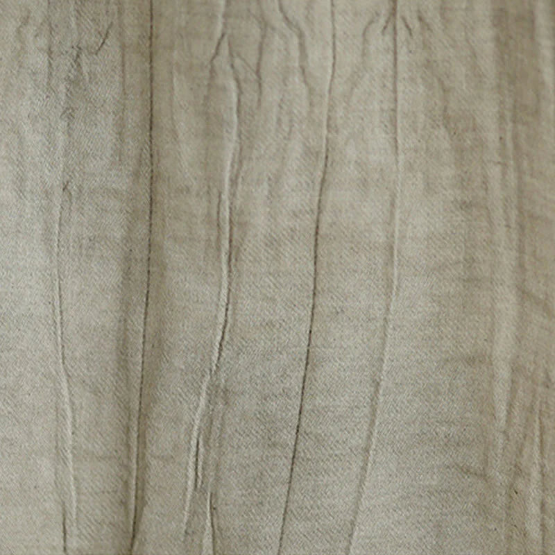 Buddha Stones Summer Wrinkles Simple Design Crew Neck Cotton Linen Women's Sleeveless Vest Waistcoat
