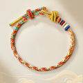 Buddha Stones Handcrafted Colorful Gold Healing Braid Rope Bracelet