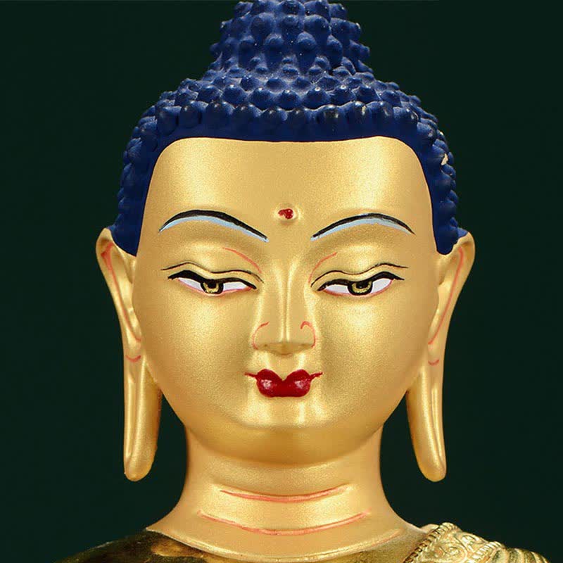 Buddha Stones Buddha Shakyamuni Figurine Enlightenment Copper Statue Home Offering Decoration