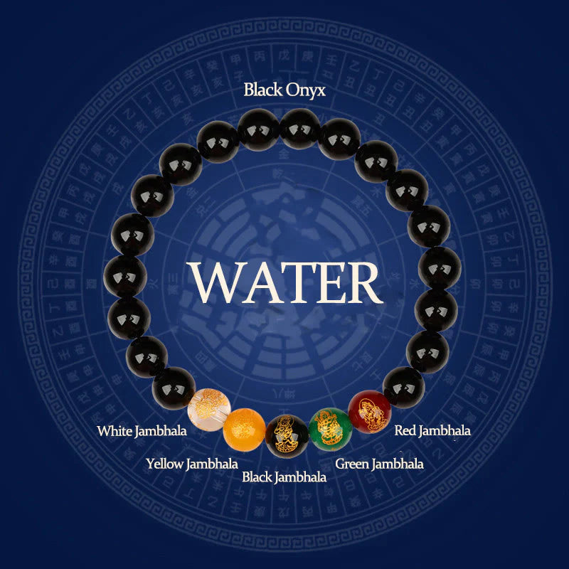 Buddha Stones Five Elements Various Agate Jambhala Luck Bracelet