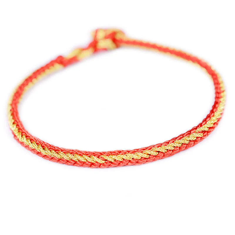 Buddha Stones Two-Color Rope Handcrafted Eight Thread Peace Knot Bracelet (Extra 30% Off | USE CODE: FS30)