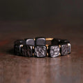 Buddha Stones Retro Ebony Wood Texture Style Copper Peace Balance Bracelet