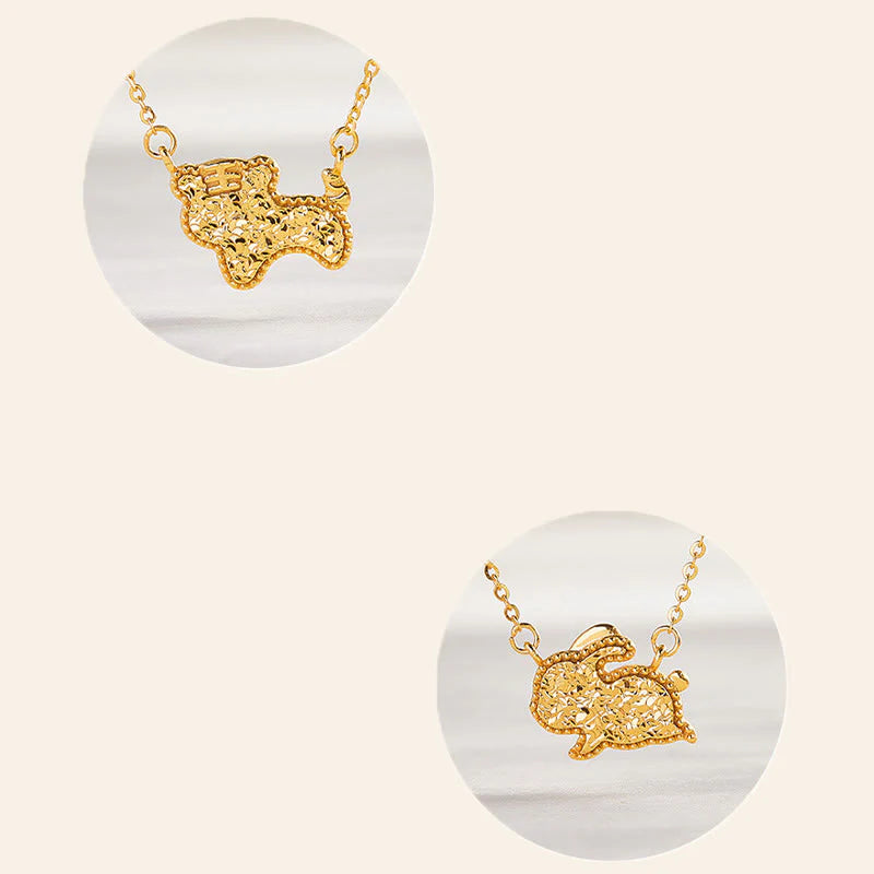 Buddha Stones Year Of The Horse Chinese Zodiac 925 Sterling Silver Coin Design Blessing Chain Necklace Pendants