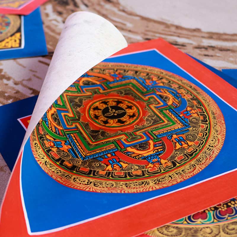 Buddha Stones Tibetan Handmade Thangka Painting Blessing Thangka Blind Box Random Color Pattern