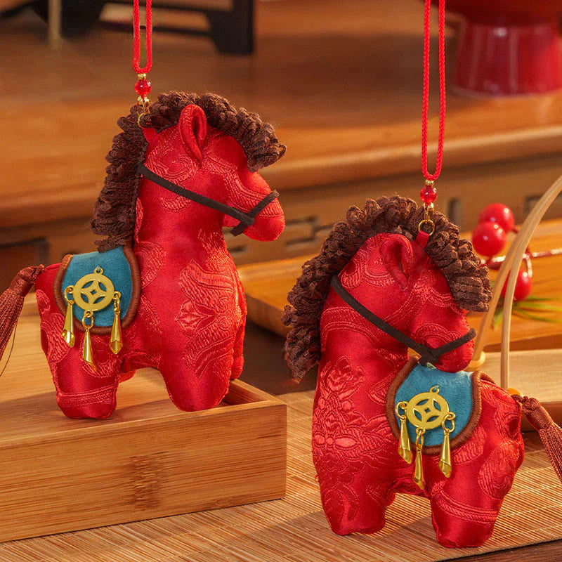 Buddha Stones Year Of The Horse Red String Embroidery Freedom Hanging Decoration