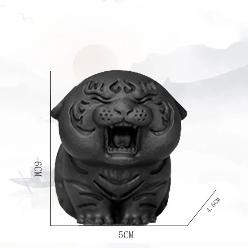 Buddha Stones Mini Cute Tiger Iron Powder Rust Cast Resin Statue Home Decoration