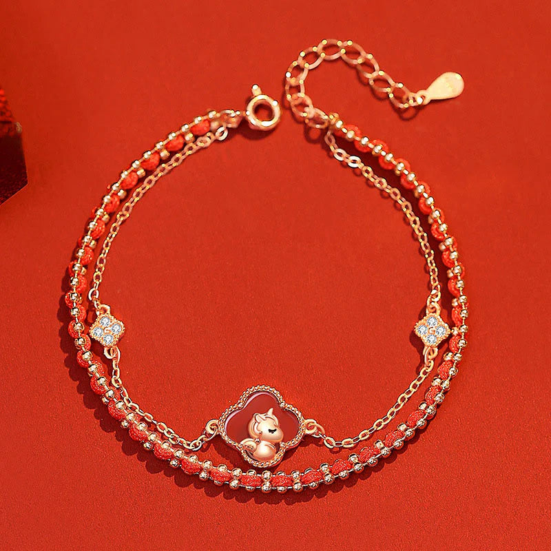 Buddha Stones 925 Sterling Silver Year Of The Horse Red Agate Hetian Jade Confidence Bracelet