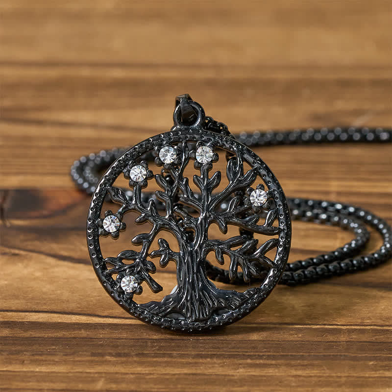 Buddha Stones The Tree Of Life Titanium Steel Creation Necklace Pendant