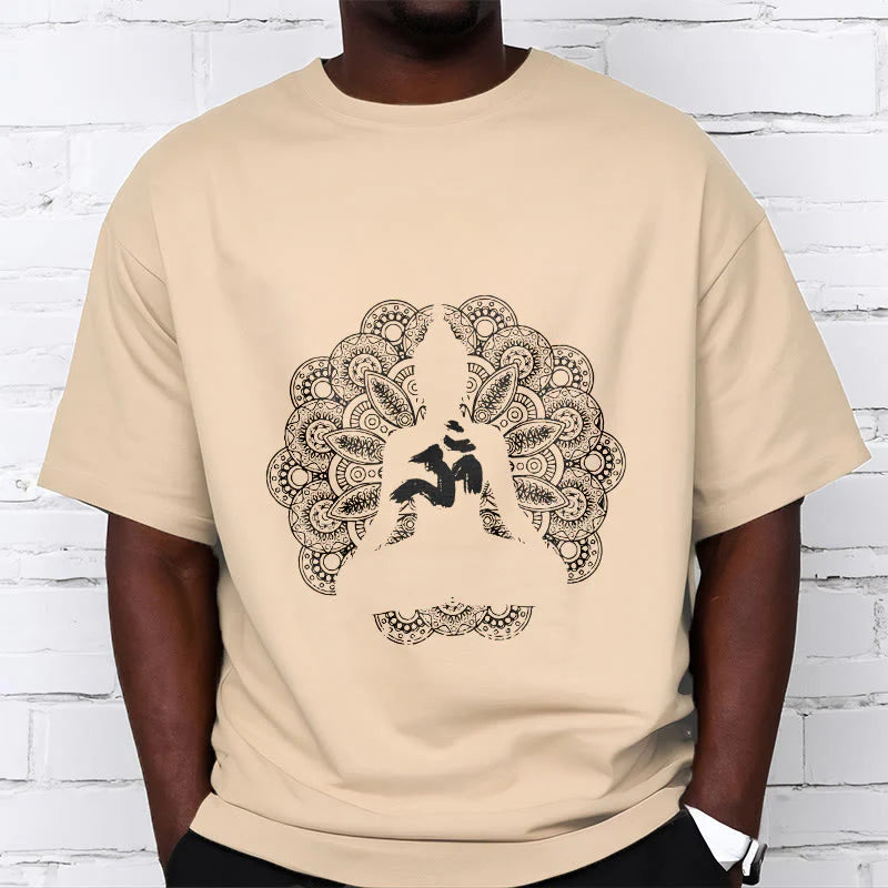Buddha Stones Pure Color Mandala Om Symbol Pattern Tee T-shirt