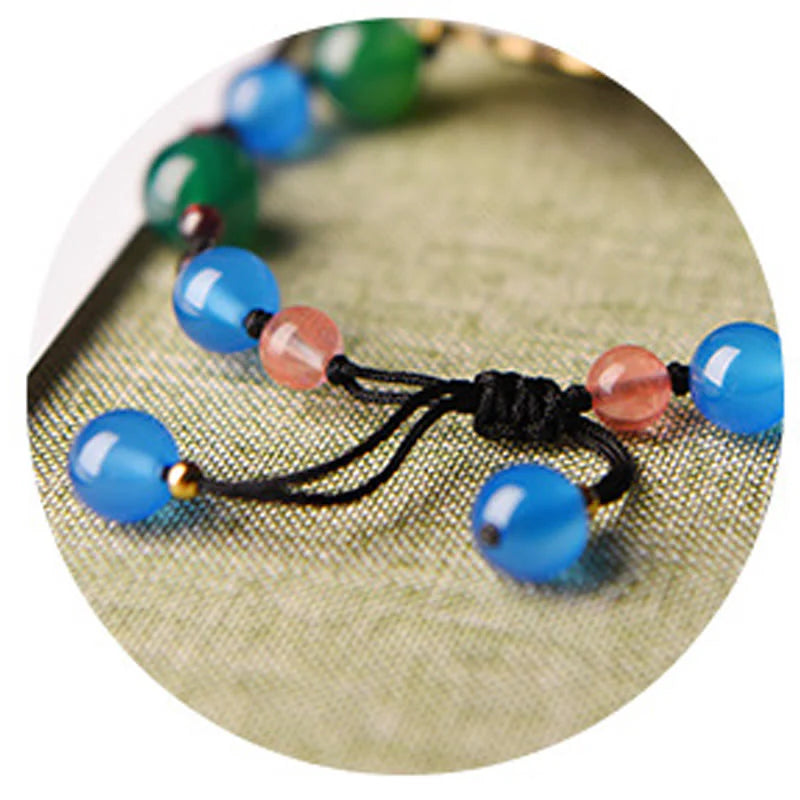 Buddha Stones Agate Shell Flower Support Bracelet