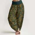 Buddha Stones Cotton Brightly Colored Paisley Style Pattern Women's Elastic Waist Harem Pants