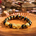 Buddha Stones FengShui PiXiu Obsidian Wealth Bracelet
